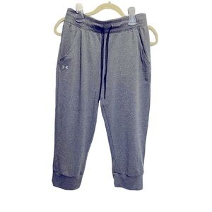 Under Armour Heatgear Sweatpants Womans Small Gray Capri Charged HeatGear